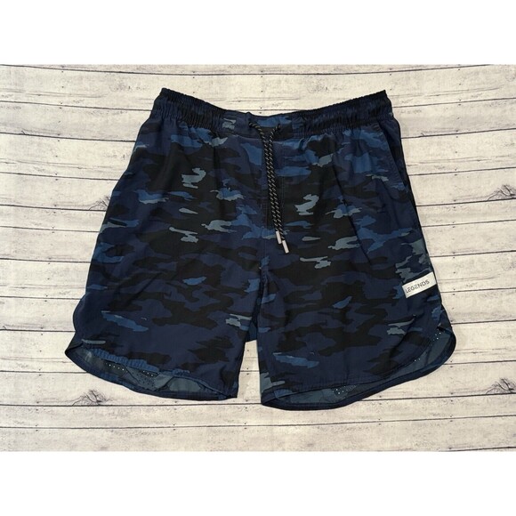 Legends Apparel Mens Active Relay Shorts Size L Blue Camo Unlined 7” Inseam Gym - Picture 1 of 16